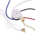 Pasuihcay Ceiling Fan Switch Kit 3 Speed 4 Wire Fan Switch Zipper Speed Control Switch ZE-208S Pull Wire Switch With Rope Gold