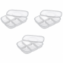 Multi-compartment Meal Prep Containers With Lids - Transparent - 3 Pack