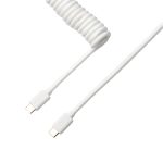 Coiled Aviator Cable White GX12 5-PIN Aviator USB Type-c 136CM Total Length - New