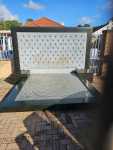 Custom Made King Size Base Headboard With 2 Pedestals