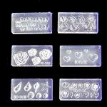 Wewin Loweyuiroy Nail Acrylic Molds Kit 6 Pieces 3D Stereo MINI Flower Carving Mold Nail Art Mould Template Silicone Mold