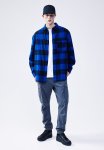 Relaxed Fit Flannel Shirt - Blue & Checked