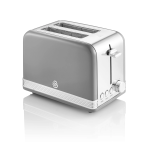 Swan 2 Slice Retro Toaster - Grey