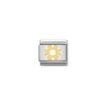 Composable Classic Nature Enamel Gold White Flower No Stem Link