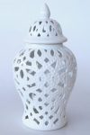 White Cut-out Ginger Jar 62X35CM