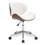 Ergonomic U-type Backrest Wood 360 Swivel Office Chair With Gas Lift - White