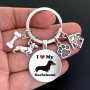 I Love My Dog Alloy Keychain For Men Wallet Backpack Pendant Decoration Dog Mom Dad Animal Keychain For Pet Enthusiast