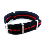 Pagani Design Striped Nato Strap Black & Red - 20MM