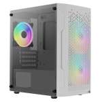 AeroCool Trinity MINI Tower Case With A Full Tempered Glass Side Panel- White