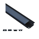 LED Strip Light Aluminium Profile SLIM28 2M CH73 - Recessed - Black