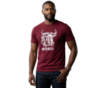 Wildebees tshirt Cabernet WMA559 Raised Silhouette