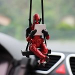Deadpool Action Figure Car Hanging Ornament Pvc Material Swing Pose Interior Decor Accessory Suitable For Ages 14 And Up - Ume B