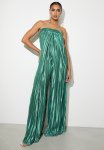 Plisse Pleat Boobtube Jumpsuit - Dark Forest
