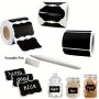 1 Roll Of 120 Stickers 3 Waterproof Erasable Blackboard Stickers Labels With Erasable Pen 3.56 5.59CM Glass Bottle Kitchen Seasoning Bottle Flat Luggage Car Decoration