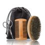 Beard Grooming Kit For Men Boar Bristle Brush Beard Comb Beard Kit.
