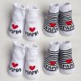 4 Pairs Of Baby's Cute Low-cut Ankle Socks Love Papa & Mama Pattern Soft Comfy Children's Socks For Boys Girls All Seasons Wearing