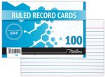 Ruled Record Cards 6 X 4 Feint - 102 X 152MM