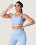 Organic Pristine Cut-out Bra - Blue - Small