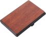 Metal Walnut Business Card Holder Portable Pocket Credit Card Case