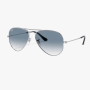 Aviator Large Metal Sunglasses Gradient Light Blue Lens Polarized