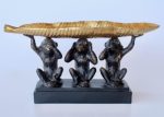 3 Monkeys Holding Gold Leaf Tray 25X52X13CM