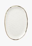 Zhen Organic Porcelain Platter With Gold Rim