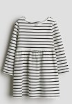 Patterned Jersey Dress - White
