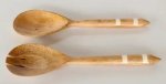 S 2 Salad Servers Mango Wood & Marble 31CM