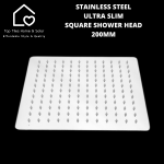 Stainless Steel Ultra Slim Square Shower Head - 200MM