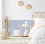 Scalloped Panel Wall Sticker- Dusty Blue