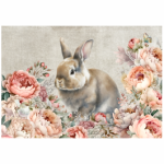 Deco Print Bunny And Peach Peonies