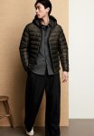 Slim Fit Lightweight Puffer Jacket - Khaki Green
