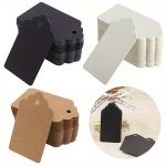 100 Pieces Of White And Black Kraft Paper Flower Head Tags For Christmas Wedding Party Gift Hanging Tags 5 3CM Suitable For Gift