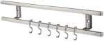 Wall Mounted Stainless Steel Magnetic Knife Holder With 6 Hooks Steel Organizer Kitchen Rack