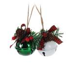 CAA732500 Xmas Bells Set 2 16CM - Green & White