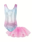 2PCS Girls Dreamy Sleeveless Leotard + Tutu Skirt Set For Ballet Dance Gift Performance