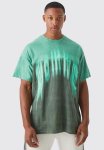 Oversized Homme Ombre Graphic T-Shirt - Green