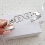 CBA102651 - Personalized Infinity Heart Bangle Stainless Steel