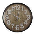 Wall Clock Mock Wood With White Numbers 67CM