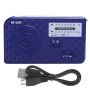 RD638 Abs Solar Energy Emergency Multifunction Hand Crank Radio Blue