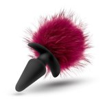 Blush Pom Plugs Fur Pom Pom Butt Plug Burgundy