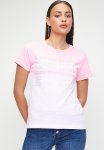 Sissy Boy Pinks And Whites: Regular Fit Tie Dye Bling Logo Top - Pink White