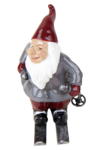 Skiing Santa Grey Shirt No Moustache 7X6.5CM