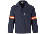 Artisan Premium 100% Cotton Jacket - Reflective Arms - Orange Tape - 5XL Royal Blue