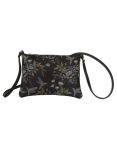 Luvsa 37-024C Full Grain Veg Tanned Leather Flower Print Sling Bag