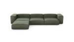 Four Module Chaise Sofa - Leather - Olive - 377CM X 241CM