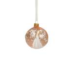 Bauble With Angel - 8CM - Pink