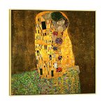 Wieco Art Framed Art The Kiss By Gustav Klimt Famous Oil Paintings Reproductions Modern Giclee Canvas Prints Canvas Wall Art Wit