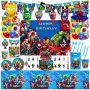 Marvel Superheroes| Avengers Birthday Party Decorations Supplies 267 Pcs