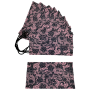 Mxm Face Mask - Disposable 3 Ply Flower Lace - Black & Pink - 10'S